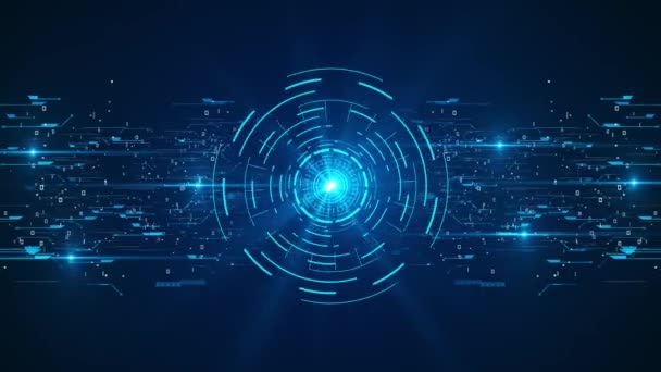 Cadrul Cibernetic Futurist Conceptul Tehnologie Hud Tehnologie Interfață Afișarea Hologramei — Videoclip de stoc