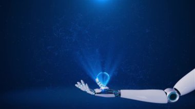 ai Robot El Fütürist İnsan Beyni Arayüzü kavramı ile teknoloji bağlantısı. Robot sistem. Gelecekteki İnsan Derin Öğrenme, Chatbot, Yapay Zeka, Makine Öğrenme 4k 3D