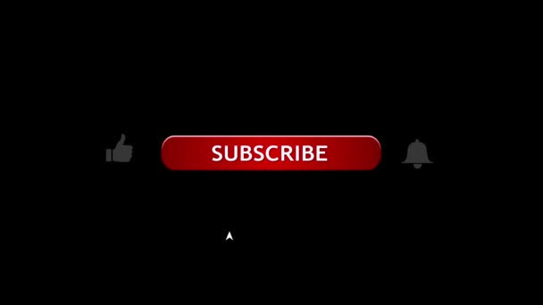 Červené Tlačítko Bell Subscribe Připomenutí Jako Tlačítko Pop Youtube Předplatit — Stock video