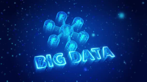 ビッグデータデジタル技術バーチャルスクリーンHudホログラムハイテクループコンセプト 人工知能Ai研究 デジタルデータマイニング 機械学習技術 ビッグデータネットワークの可視化 — ストック動画