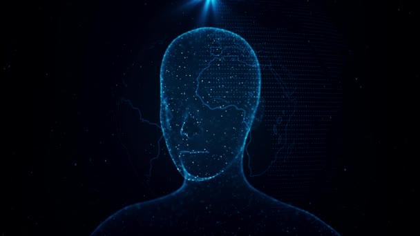 デジタル未来人工知能 Aiディープラーニングの脳 革新的な技術科学コンセプト 3Dマザーボード アルゴリズム ビジネス インターネット ビッグデータ可視化4Kネットワーク — ストック動画