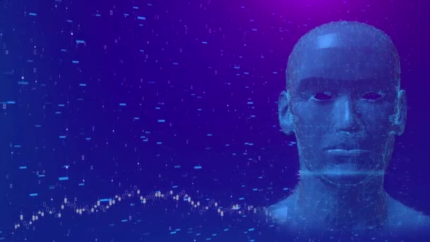 Ai人工知能機械学習 技術科学 マインドグローバルネットワーク デジタルトランスフォーメーション 3D未来人類 Aiイノベーションテクノロジーディープラーニング 人間の頭脳思考 — ストック動画