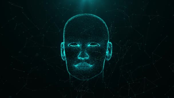Future Human Artificial Intelligence Brain Animation Futuristic Human Brain Interface — Stock Video
