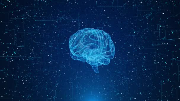 Inteligența Artificială Digitală Susțin Creierul Mintea Electronică Conceptul Învățare Automată — Videoclip de stoc