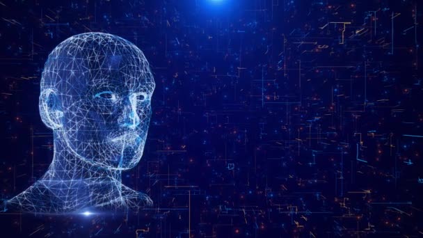 Future Human Artificial Intelligence Brain Animation Futuristic Human Brain Interface — Stock Video