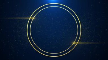 Soyut Altın Sahne Işıkları Kraliyet Grafikleri Arkaplanı. Modern Işıklar Zarif Parıltı. Uzay Yuvarlak Yıldız Parçacıkları Şirketi Şablonu. Şık çizgiler Altın tozlar parıldıyor ve lüks parçacıklar.