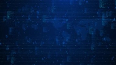 Dijital dalga siber uzay hatları ağı, büyük veriler, veri merkezi, sanal uzay sunucusu, internet, hız hologram blokları, ai ışık şebekesi, bilgi konsepti çizgileri. Büyük veri dijital çizgileri, ikili zincir