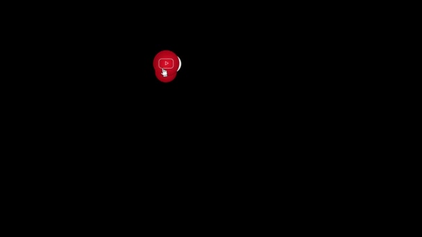 Анимированная Кнопка Подписки Youtube Кнопка Лайков Уведомлений Youtube Подписаться Колокольчик — стоковое видео