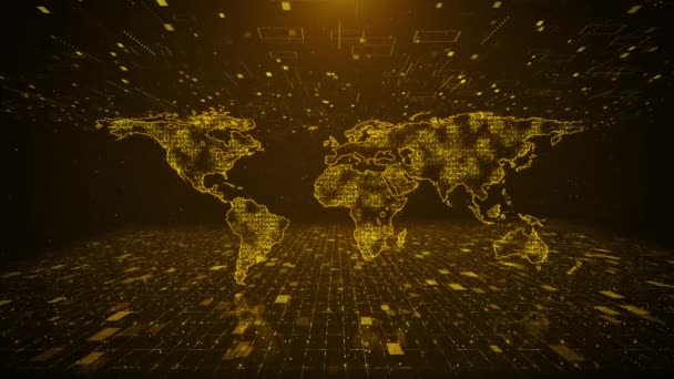 Futura Tecnologia Cyber Space Globe Matriz Digital Ambiente Cyberspace Fundo — Vídeo de Stock