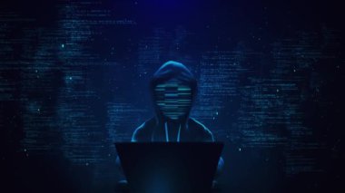 Soyut Uyarı Sistem Hackleme Saldırısı tespit edildi. Çevrimiçi Güvenlik Kötü Yazılım Programı hackerları virüs fidye bilgisayarlarını kodluyor. 4K 3D siber saldırı, sistem kötü amaçlı yazılım kavramı. Hacklenmiş Hata