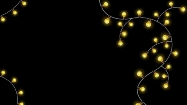 Charismas Lights Flashing Lamps Light Show Design Dark Background 2024 — Stock Video