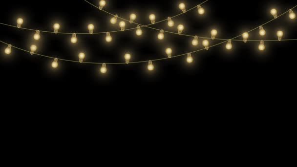 Рождественская рамка. Светящиеся лампы загораются. Рождество, Новый год, свадьба или день рождения украшения сцены вечеринки. Украшение праздничной вечеринки. Зимние каникулы. Diwali 3D 4K