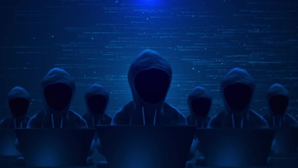 Cybersécurité Vulnérabilité Hacker Codage Malware Ordinateur Capuchon Cyber Privé Serveur — Video