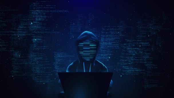 Abstrato Aviso Detectado System Hacking Attack Segurança Online Hackers Programa — Vídeo de Stock