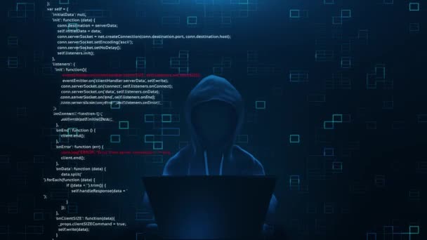 Хакер Інтернет Безпеки Хакер Введення Кібербезпеки Вірус Комп Ютерної Атаки — стокове відео