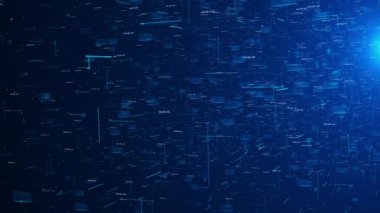Fütürist teknoloji ekonomisi, HUD Finans Ekranı. Fütürist ekran dijital dalga arkaplanı. blockchain, yapay zeka, AR VR, bilgisayar ağı, kuantum bulut hesaplama, internet 3D 4K
