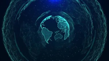 Küresel ağ bağlantısı Büyük Veri Sosyal Ağı Küresel Bilgisayar Ağı. İnternet teknolojisi. İş için. Bilim gezegeni Dünya 'nın sanal grafik arayüzü. ve yapay zeka
