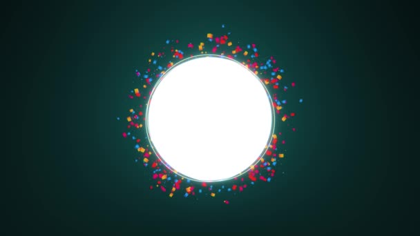Festeggiamenti Coriandoli Blu Esplosione Confetti Particles Party Popper Sfondo Scuro — Video Stock