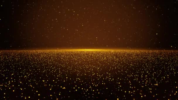 Beautiful Gold Rain Glitter Bokeh Light Beams Background Animation Christmas — Αρχείο Βίντεο