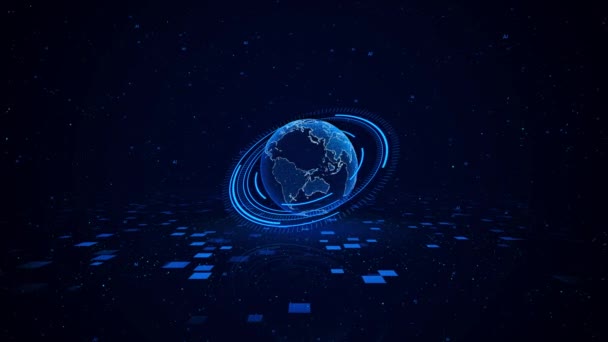 Connessioni Network Earth Animation Background Digital World Global Hacking Connessioni — Video Stock
