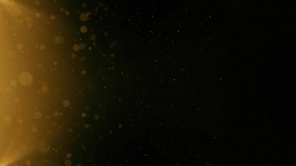 抽象的なモーションメリーカリスマのお祝い豪華な輝く雨ライトブラックバックグラウンドアニメーション シルバー粒子を輝かせる ボケーと輝く光り輝く粒子 新年とクリスマス 2024 — ストック動画