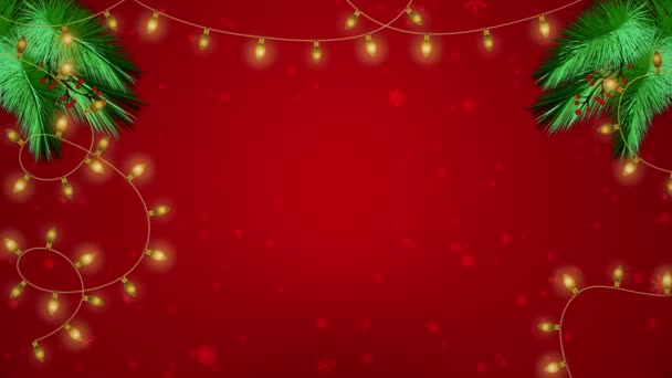 Різдвяний Фон Ялинка Іскри Боке Запалює Веселу Різдвяну Листівку Зимове — стокове відео