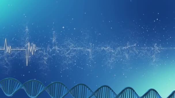 Streszczenie Niebieska Cyfrowa Molekuła Dna Biotechnologia Chemia Nauka Medycyna Sztuczna — Wideo stockowe