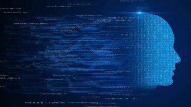 Modern Teknolojiyi Öğrenen Büyük Veri Derin Makinesi kavramı. Gelecekçi Siber İcat Yapay Zeka, Chatbot. Siber Teknoloji Beyin Robot Sistemi. gelecekteki insan. Yapay zeka internet ağı.