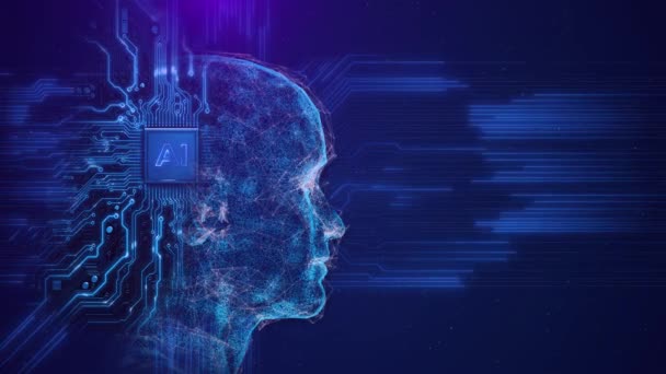Sztuczna Inteligencja Ludzka Twarz Rozpoznawanie Twarzy Biometryczna Koncepcja Badań Medycznych — Wideo stockowe