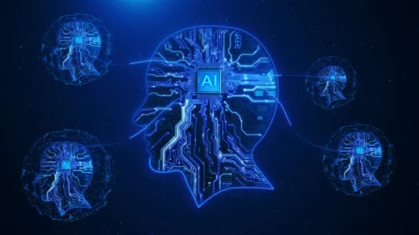 Antecedentes Big Data Futurista Stream Cyberspace Brain Technology Visión Innovación — Vídeos de Stock