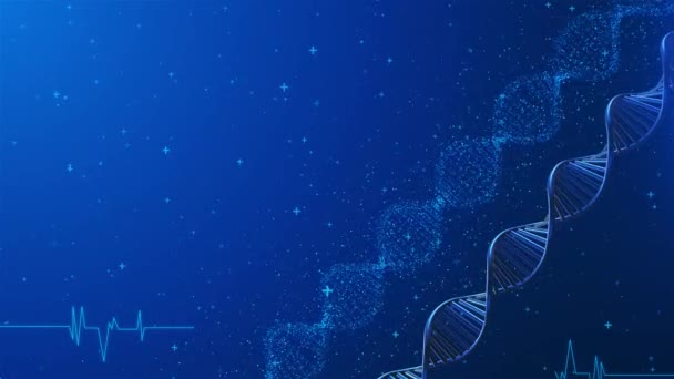 Dna Genom Animasyonu Biyolojik Genetik Tıp Bilimi Gen Sarmalı Model — Stok video