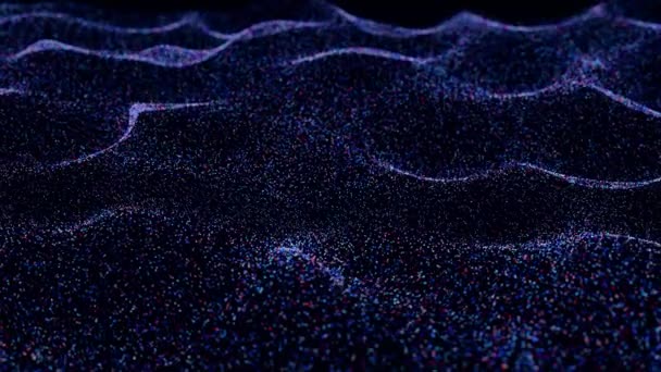 Abstrakte Animation Futuristischer Wellen Digitaler Hintergrund Big Data Ströme Verbindungen — Stockvideo