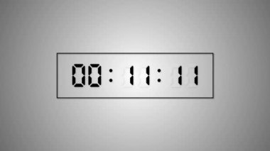 Dijital saat animasyonu. Her saat başı. Basit bir şekilde 24 rakamı götürdü. Zaman sayacı sembolü ve geri sayım zamanlayıcısı, saat ve saniye, geri sayım saati, geri sayım zamanlayıcısı