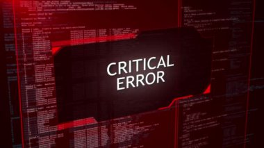 Kritik Hata Sistemi Hatası. Bilgisayar virüsü. Hacker saldırısı. Sistem hasarı. 404 Page bulunamadı, Acil Bilgi Teknolojisi. Bilgi işlem. Sinyal yok. Kritik hata mesajı. Kaza, kaza, başarısızlık.,