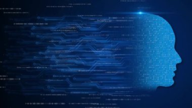 Modern Teknolojiyi Öğrenen Büyük Veri Derin Makinesi kavramı. Gelecekçi Siber İcat Yapay Zeka, Chatbot. Siber Teknoloji Beyin Robot Sistemi. gelecekteki insan. Yapay zeka internet ağı.