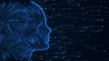 Yapay zeka dijital ağ bilgisayar teknolojisi mühendisliği. Makine Öğrenme. Büyük veri. Sinirsel ağlar. Sanal yapay zeka teknolojisi. devre kartı ve ikili veri akışı yapay zeka siber uzayı