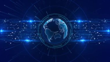 Ağ bağlantısı dünya yapay zeka araştırması yapay zeka dijital teknoloji bağlantısı, internet, sanal gerçeklik büyük veri analizi iş kavramları, e-ticaret, sosyal ağ. Meta evren yapay zekası..