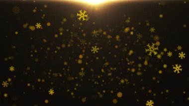 Şenlikli ve lüks tasarım Düşen kar taneleri, yeni yıl tatili için altın kış Xmas kar taneleri pırıl pırıl parıldıyor. Noel ve yeni yıl tatilleri. konfeti havai fişekleri