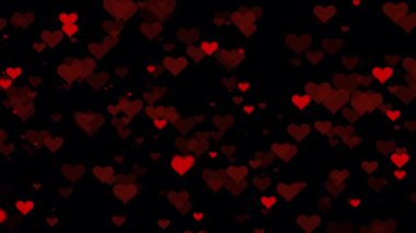 Kırmızı kalpler sevgililer günü sevgililer gününü sever. Parlak kırmızı kalpler, aşk evliliği kavramı. Sevgililer günü, yıldönümü, anneler günü, davetiye e-kartı. Düğün, Sevgililer Günü tatili