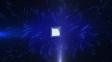 AI evrimi siber punk devre panosu bilim-fi Teknoloji arka plan bilgisayar işlemcileri işlemci CPU ve GPU. Anakart dijital çip. Dijital çip teknolojisi teknisyeni. siber punk engelleme zinciri veri ağı