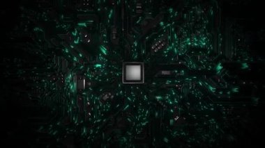 Siberpunk Yapay Zeka Teknoloji Kurulu geçmişi. Bilgisayar işlemcileri GPU GPU kavramı. Anakart dijital çip. Teknoloji bilimi. Yapay Zeka, Teknoloji, Kripto Para Birimi konsepti.
