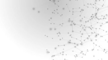 Çizgileri dijital siber uzay ve dijital veri ağ bağlantıları kavramına sahip soyut pleksus geometrisi. Yapay Zeka, Engelleme Zinciri, Büyük Veri, Ağ Güvenliği Pleksi arkaplanı.