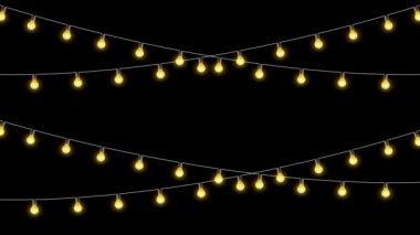 4K 3D karizma ışıkları yanıp sönen lambalar, koyu arkaplanda ışık gösterisi tasarımı. 2024 Yeni Yıl, Mutlu Karizmalar, Tatil, Kış, Yeni Yıl, Kar Tanesi, Kar, Şenlik Işıkları Parti Lambası Bokeh