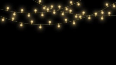 Noel arkaplanı. Parlak renkli lambalar ampuller parlıyor. Xmas, yeni yıl, düğün ya da doğum günü dekorasyon ödülleri parti sahnesi. Tatil Partisi dekorasyonu. Kış tatili. Diwali 3D 4K