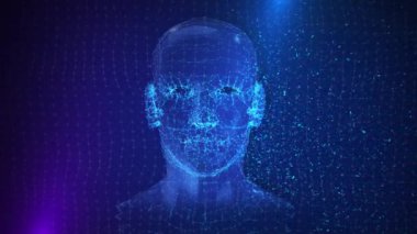 4K 3D yapay zeka yapay zeka araştırma robotu ve yaşayan insanların geleceği için cyborg geliştirme. Dijital veri madenciliği makinası teknoloji tasarımı bilgisayar beyni. büyük veri yapay zeka makinesi öğrenmesi