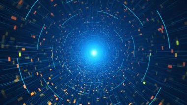 Fütürist ışık arka plan devre kartı, Hi tech dijital teknoloji, haber stüdyosu geçmişi, ürün şirketinin tanıtımı. Teknolojik Gelecek, Bilim Kurgu Yapay Zeka. 4K 3B sahne çerçevesi