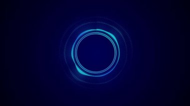 Dairesel ekolayzır animasyonu. Müzik dalgası. Büyük veri görselleştirme Radyal dairesel eşitleyici frekansı. Waveform kayıt kaydı, ses, müzik. Ses dalgası formu. Büyük veri dijital kodu