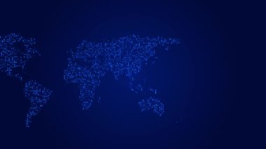 Sanal gezegen Dünya Küresel Ağ Konsepti. Güvenli kablosuz ağ bağlantısı teknolojisi. Büyük veri analizi ve görselleştirme. Mavi Gezegen Earth Globe çokgeni ile bilim geçmişi