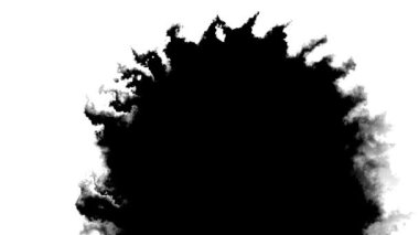 Mürekkep akışı, çerçeve mürekkep sıçratma bileşimini doldurur. Mürekkep sıçraması. Mürekkep fırçası darbesi, sıvı sanat geçmişi, üst üste bindirme, alfa suluboya mat. Yavaş çekim geçişi efekti gösterir, izole akış.