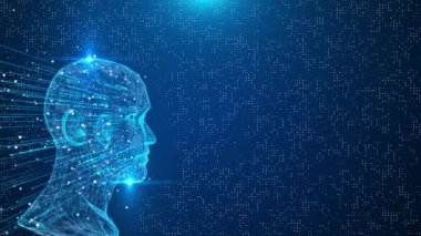 Yapay Zeka İniş Makinesi Derin Sahte Teknoloji Bilimkurgu öğreniyor. Bilim teknolojisi, yenilik fütüristik. AI Öğrenme, Otomasyon, Derin Öğrenme, Dijital Beyin Siber Ağı